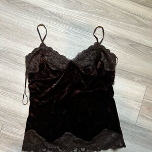 Nygard Lace Trim Velvet Camisole